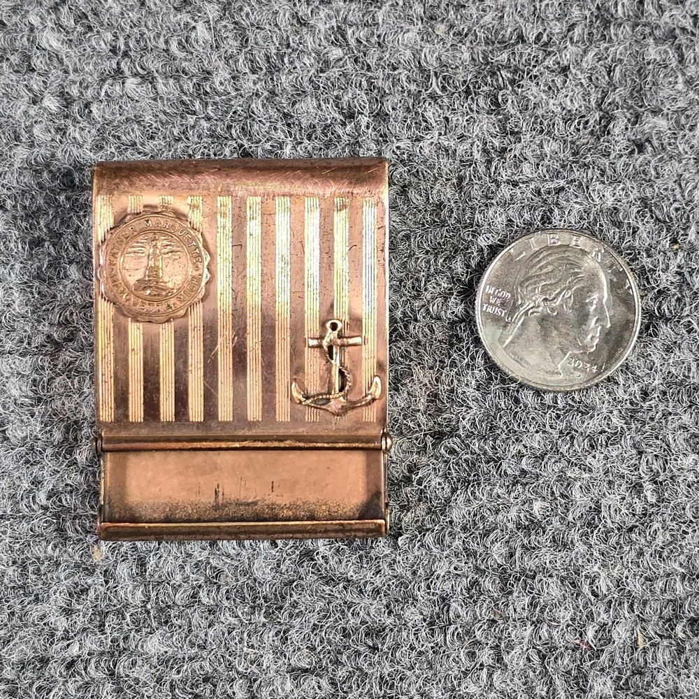 Vintage Copper Match Safe Holder Father Marquette Marquette Michigan Anchor - Picture 6 of 6